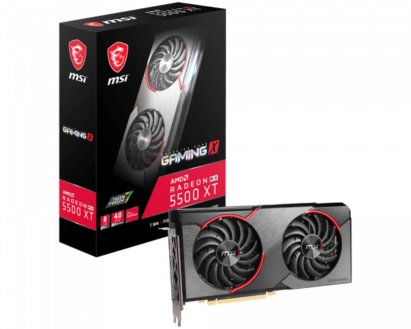 Placa de Video 8Gb PCI-E MSI Ati Radeon RX 5500 XT GAMING X GDDR6