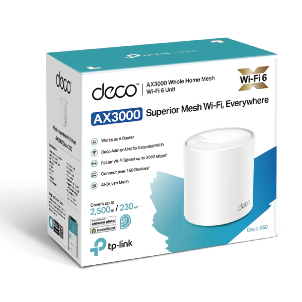 Router AP Wifi Mesh TP-Link AX3000 DECO X50 (1Pack) Router AP Wifi Mesh TP-Link AX3000 DECO X50 (1Pack)