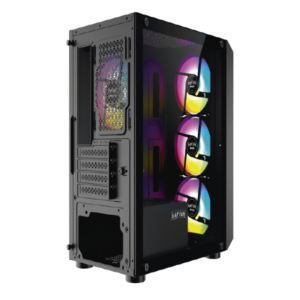 Gabinete Raptor Infinity Glass TG x2 Mid-Tower RGB Fan x4
